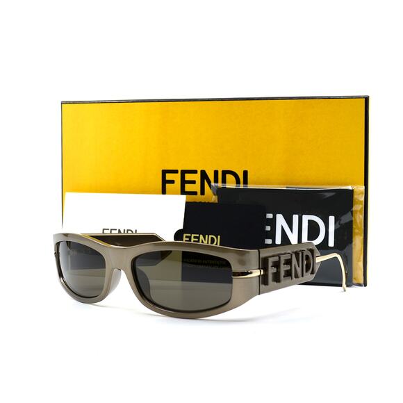NEW FENDI FE40120I 45E SHINY BROWN AUTHENTIC SUNGLASSES - Picture 1 of 13